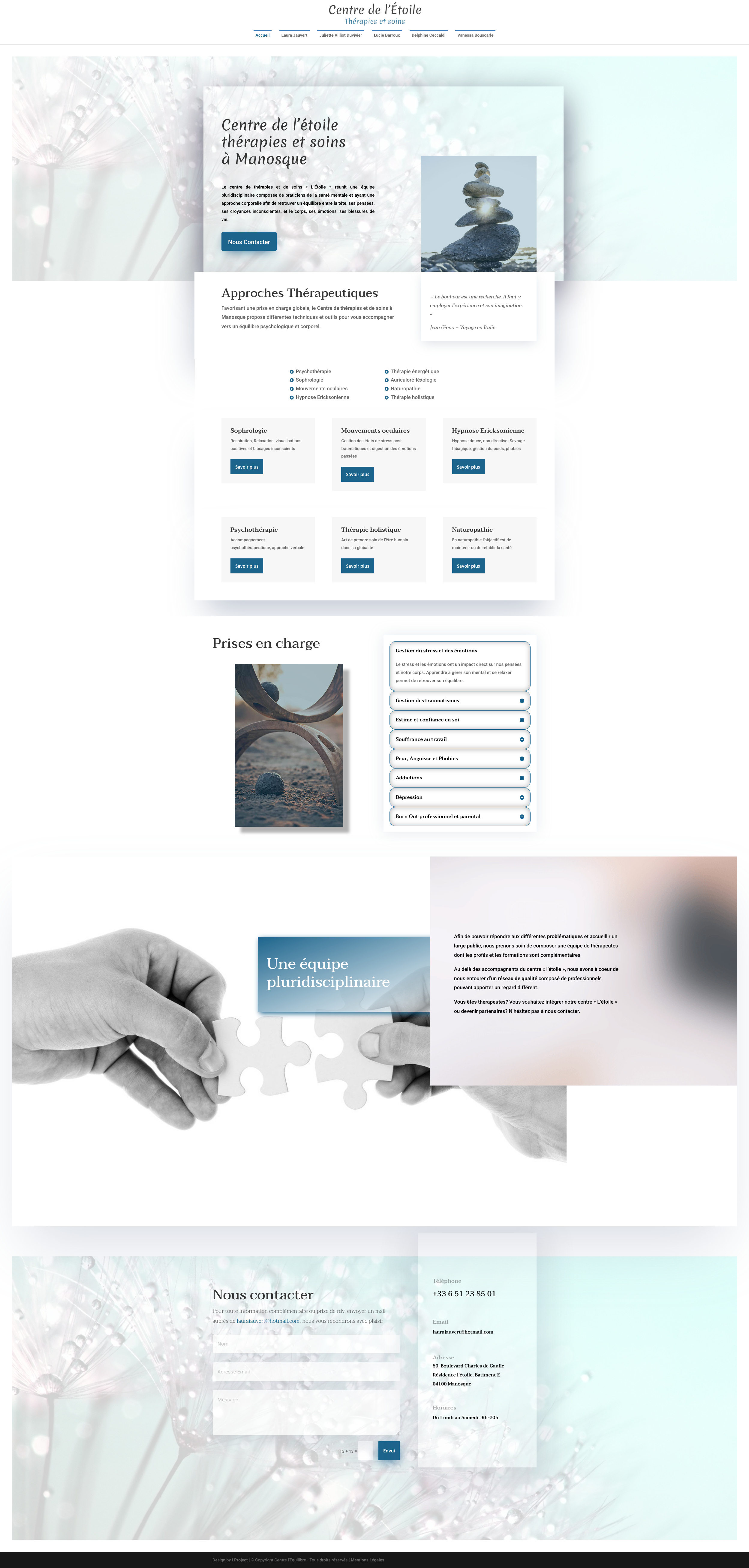 Version ordinateur du site Centre l&rsquo;étoile