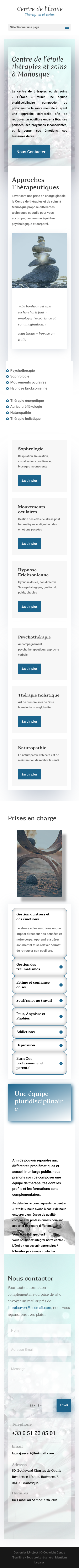 Version mobile du site Centre l&rsquo;étoile