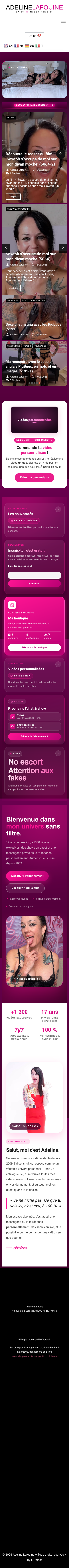 Version mobile du site Adeline Lafouine