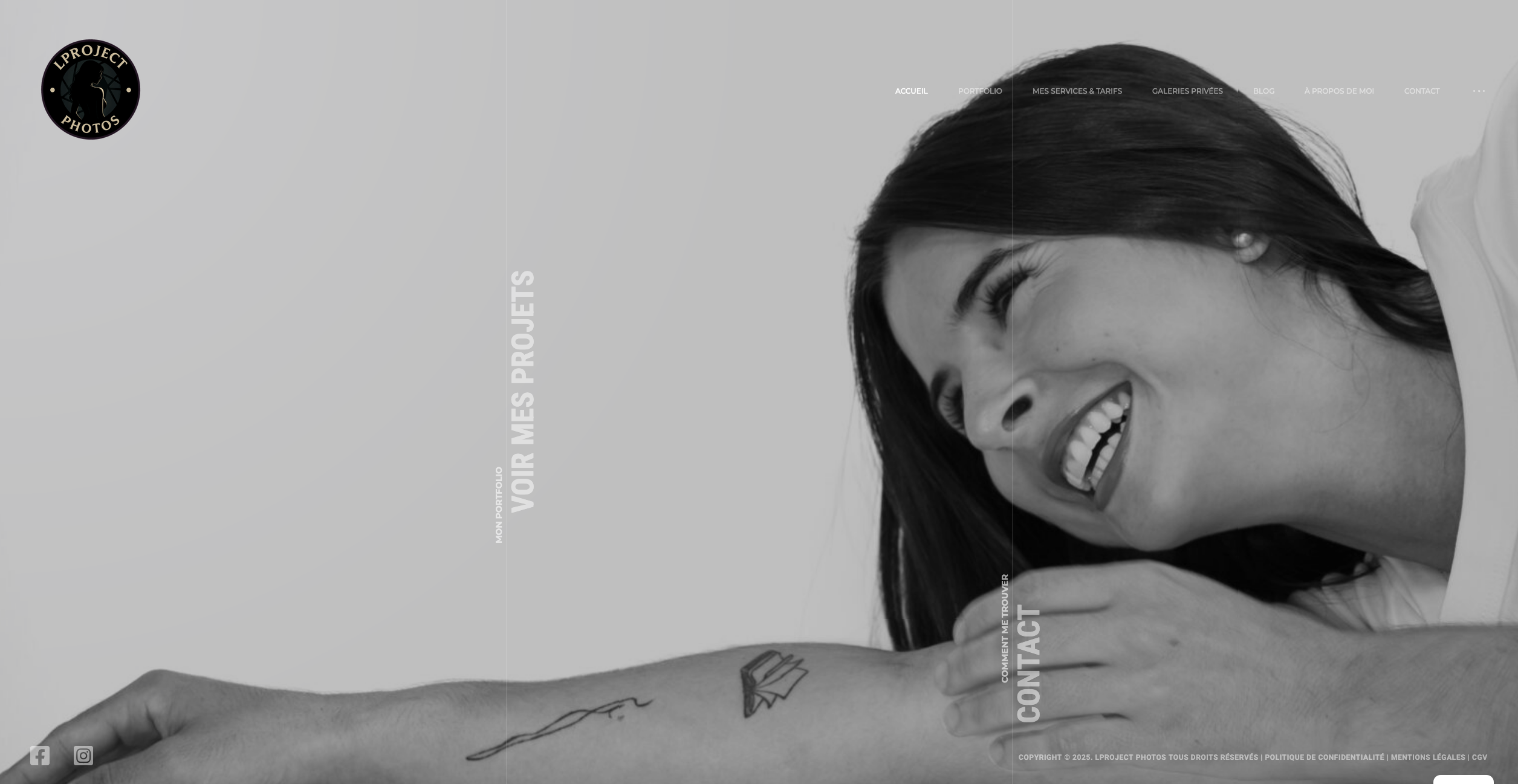Version ordinateur du site Lproject Photos